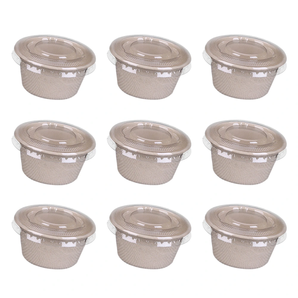 50pcs 2oz Disposable Condiment Cups Degradable Paper Salad Takeout Box Eco-friendly Doggy Boxes (with Clear Lid)