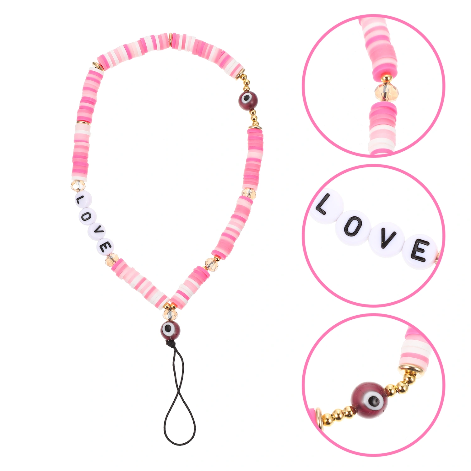 Acrylic Beaded Phone Strap Beaded Phone Lanyard Phone Hanging Wrist Strap