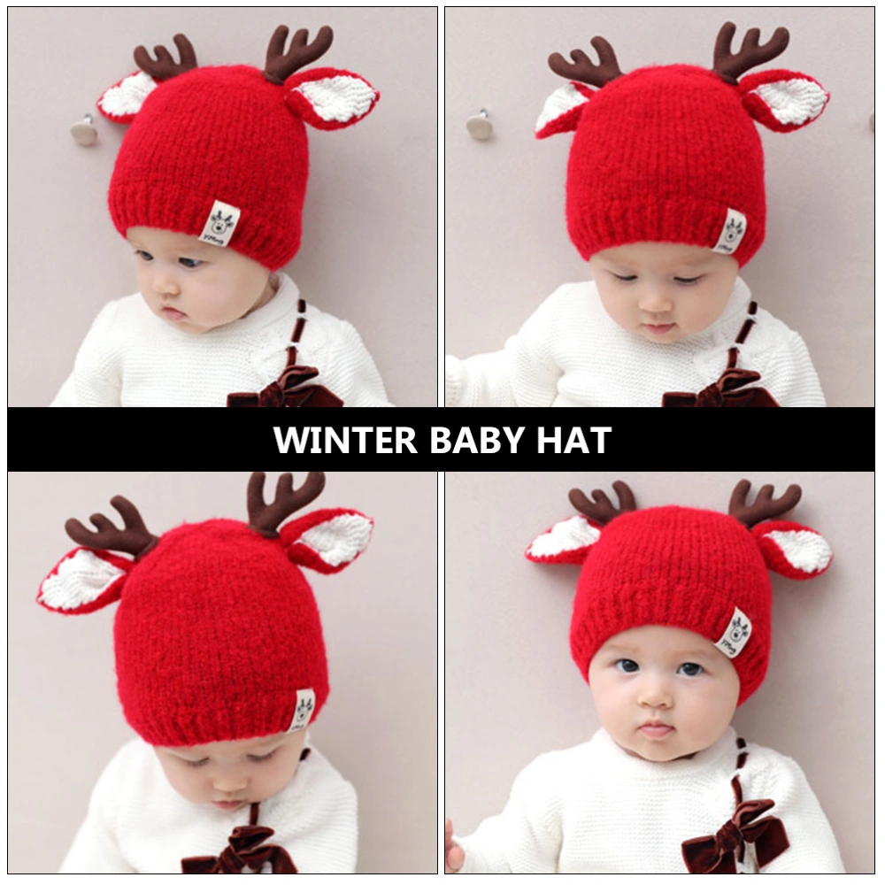 1Pc Children Hat Fashion Woolen Hat Warm Knitted Hat Antler Hat Baby Hat