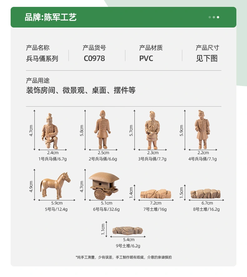 1 Set Terracotta Warriors Set Desktop Decorative Mini Warriors Horse Model