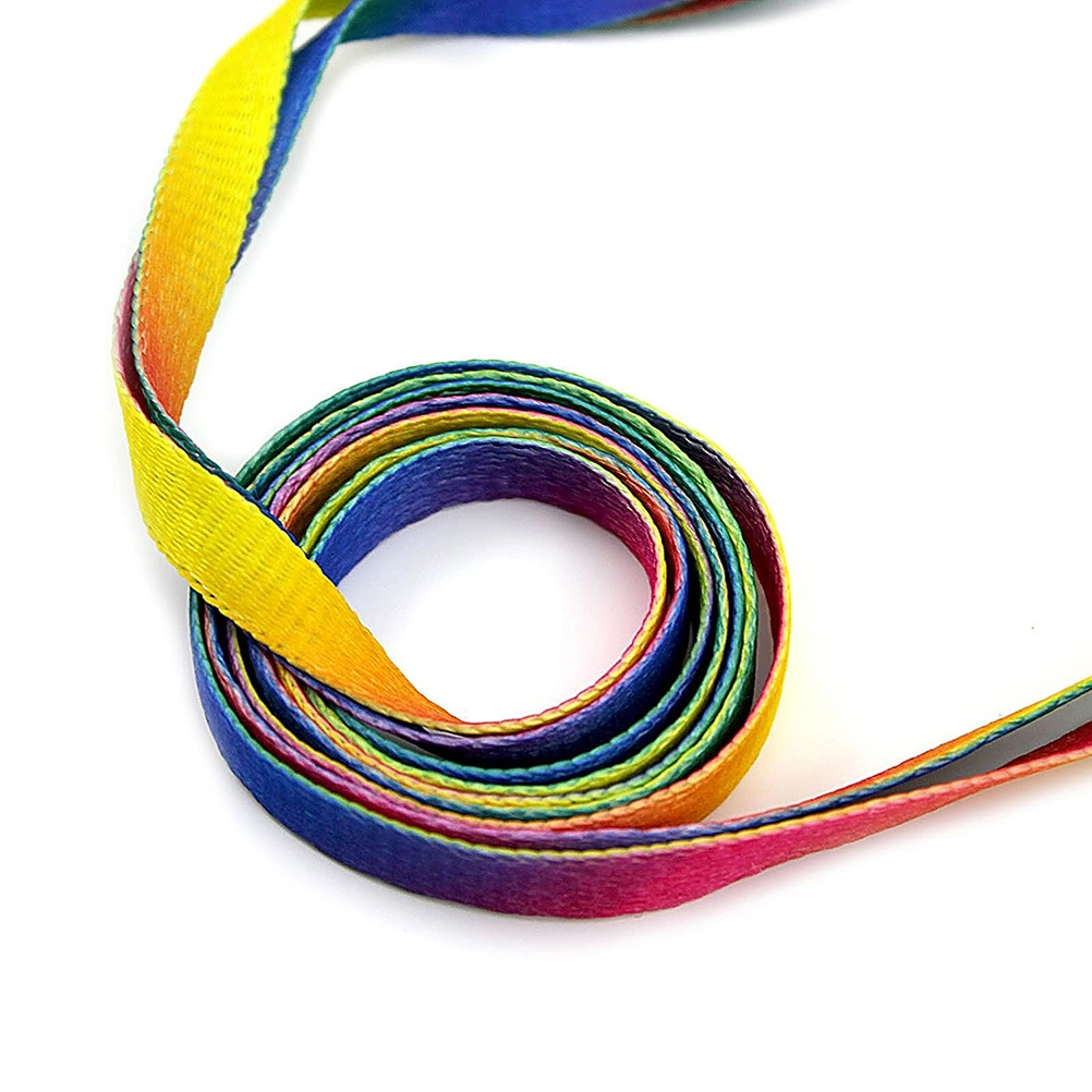 6 Pairs Rainbow Shoelaces 1M Gradient Colorful Shoe Laces Flat Shoestring for Shoes Sneakers