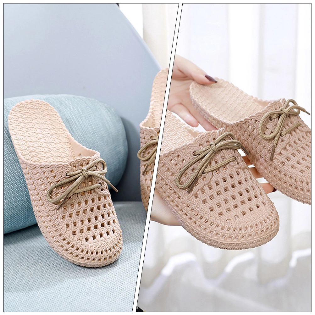 1 Pair Adult Sandals Hollow-out Flat Sole Sandals Comfortable Summer Sandals