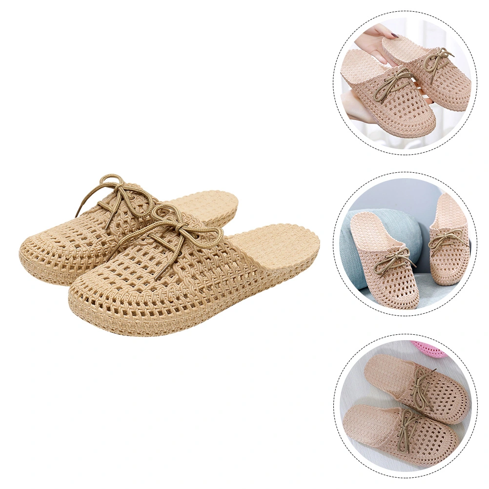 1 Pair Adult Sandals Hollow-out Flat Sole Sandals Comfortable Summer Sandals
