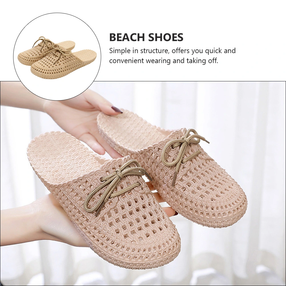 1 Pair Adult Sandals Hollow-out Flat Sole Sandals Comfortable Summer Sandals