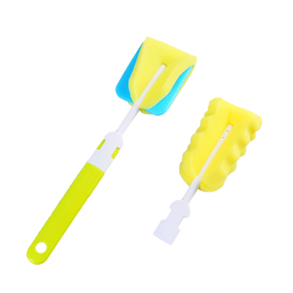 2 Pcs Sponge Baby Bottle Cleaning Brush Glass Milk Feeding Bottle Cup Brush Cleaning Cup Scrubber Washing Brushes (Green)