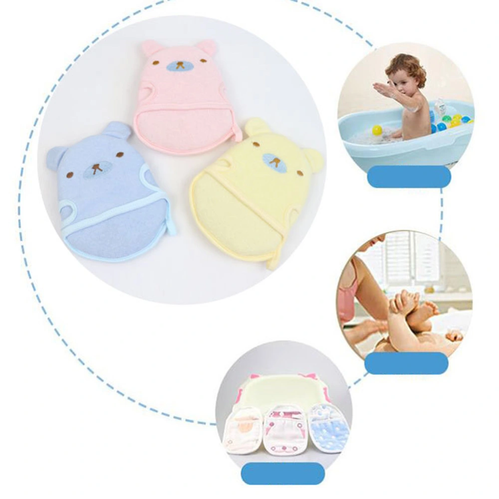 Cartoon Bathing Sponge Bath Scrubber Shower Towel for Kids Babies Infants (Blue)