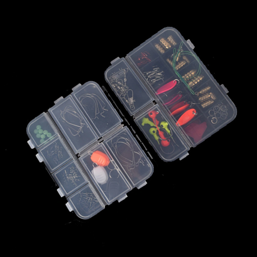 128pcs Waterproof Fish Hook Fittings Fishing Gear Accessories Fishhook Storage Box