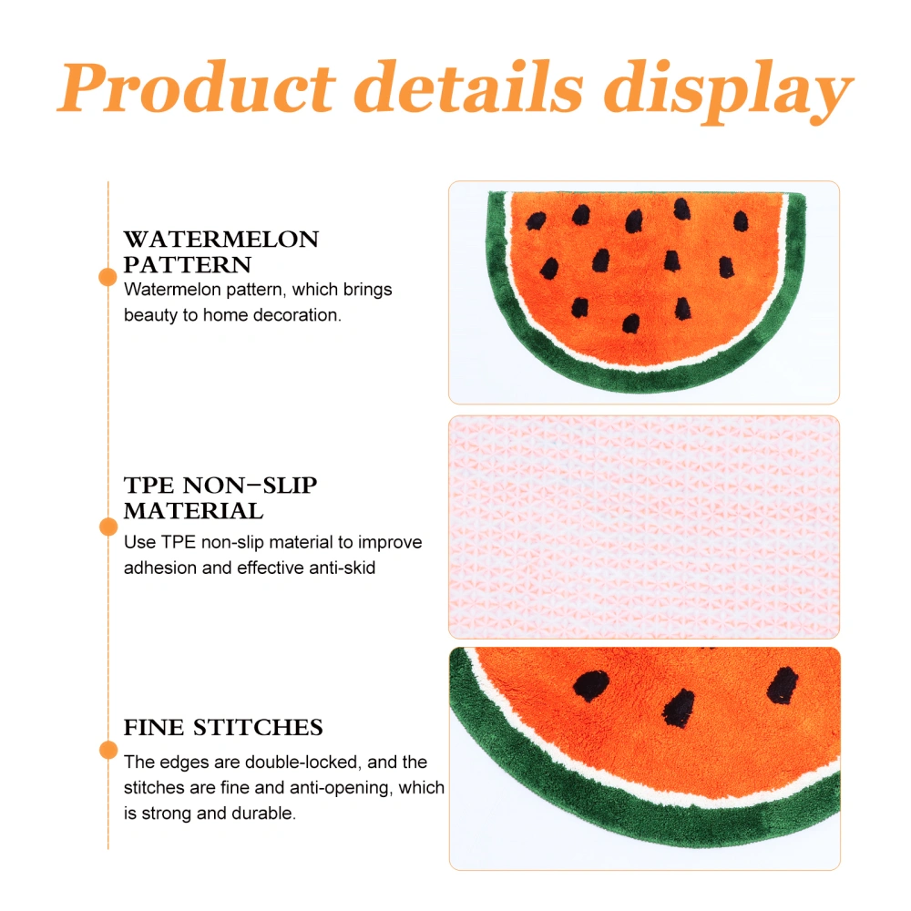 Cartoon Watermelon Pattern Bathroom Door Mat Household Anti-skid Mat Bath Mat