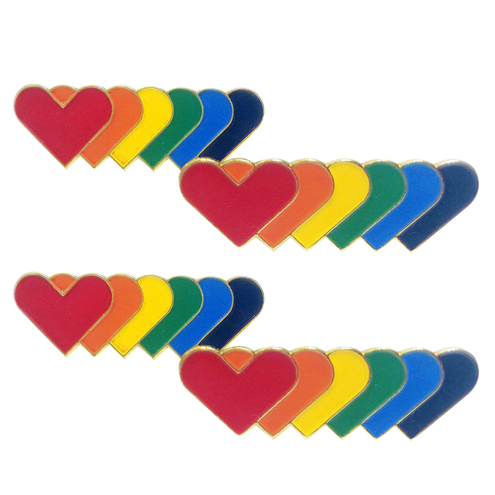 10Pcs Rainbow Stripe Shaped Brooches Delicate Clasp Badges Elegant Charming Breastpins Clothes Accessories