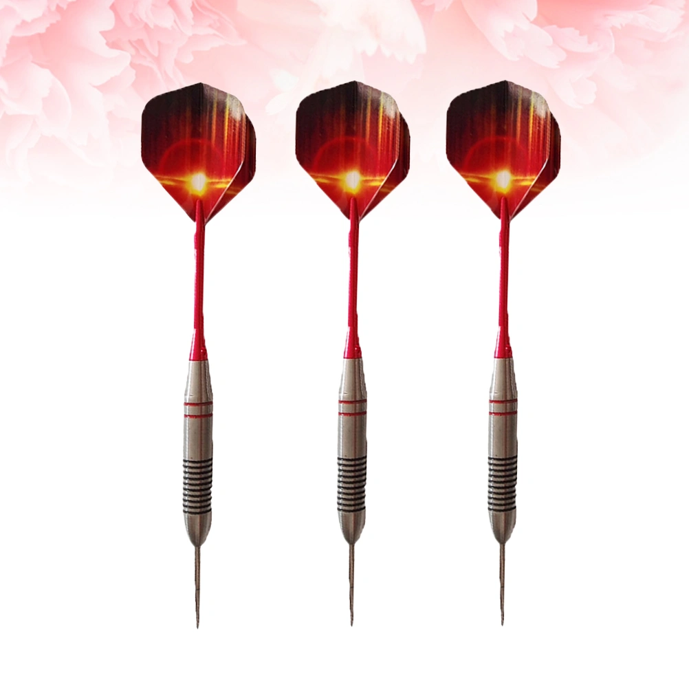 3 Pcs 24g Stainless Steel Darts Set Professional Stainless Needle Tipped Dart Aluminum Shafts Flashing Pattern Standard Flights for Dartboard