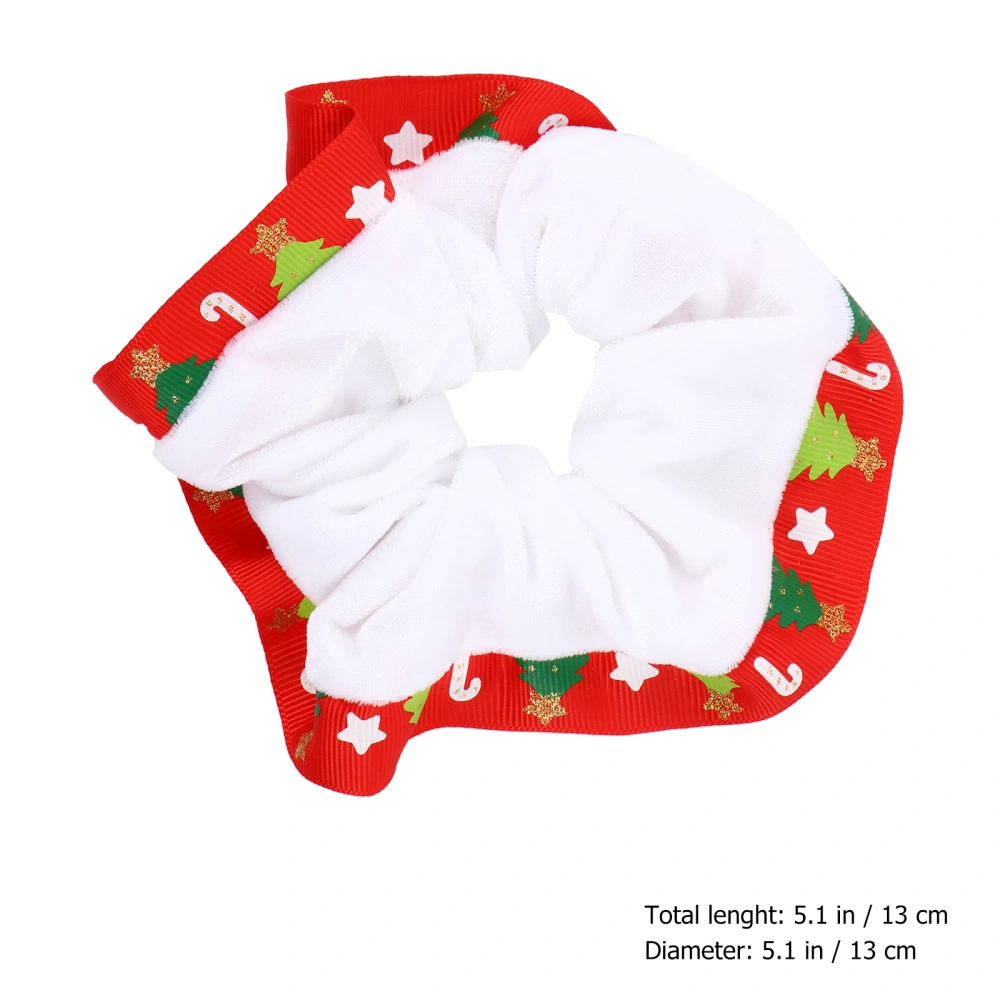 8pcs Christmas Hair Scrunchies Stretchy Hair Ropes Flannel Hair Ties Hair Rings