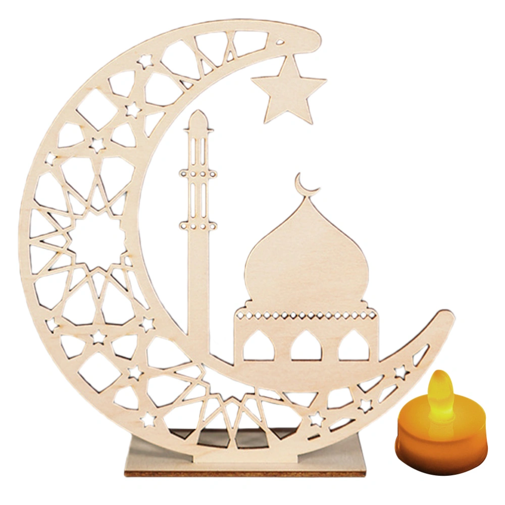 1 set of LED Candle Lamp Muslim Eid Desktop Ornament Festival Decoration