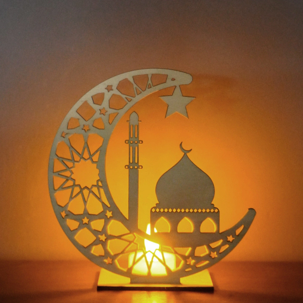 1 set of LED Candle Lamp Muslim Eid Desktop Ornament Festival Decoration