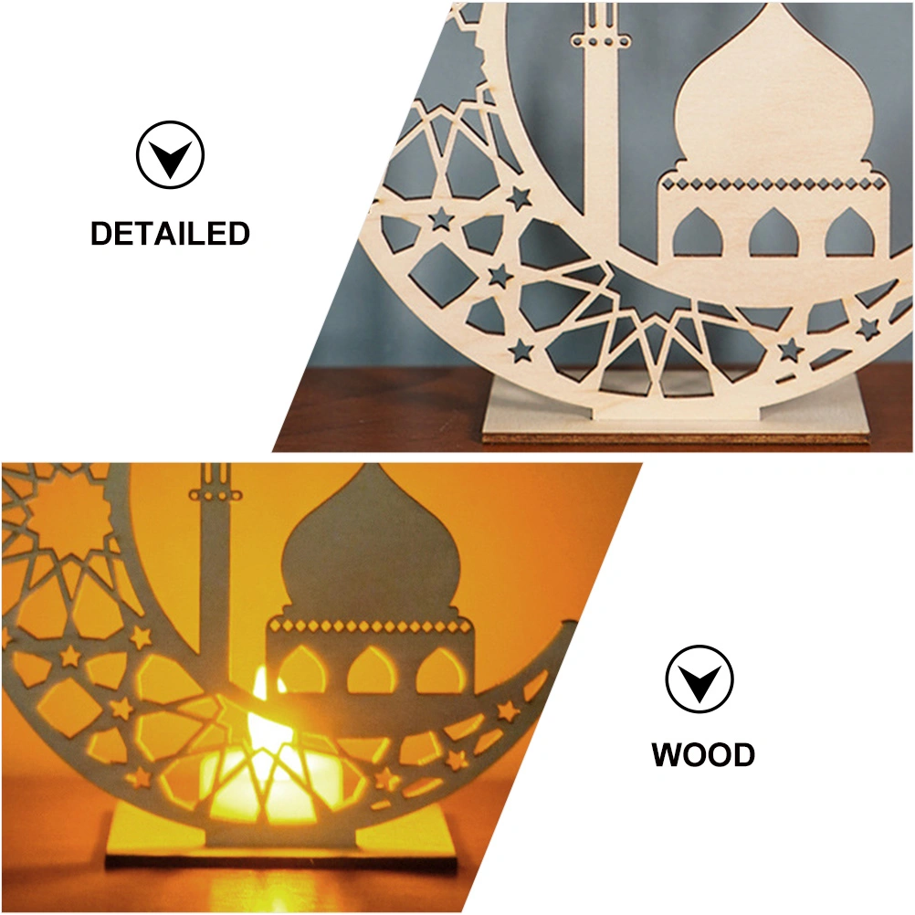 1 set of LED Candle Lamp Muslim Eid Desktop Ornament Festival Decoration