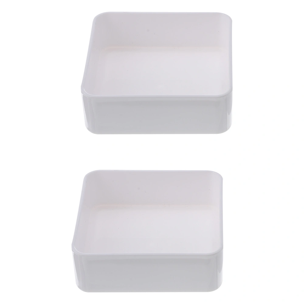 2Pcs Plastic Food Tray Creative Fruit Plate Snack Dessert Tray Square Pastry Plate