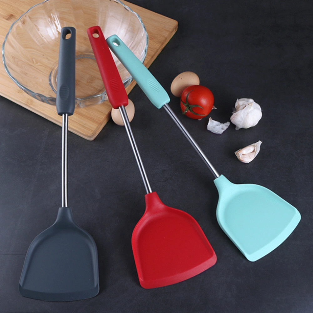 1pc Cooking Spatula Non-stick Heat Resistant Silicone Shovel Kitchen Gadget for Home (Grey)