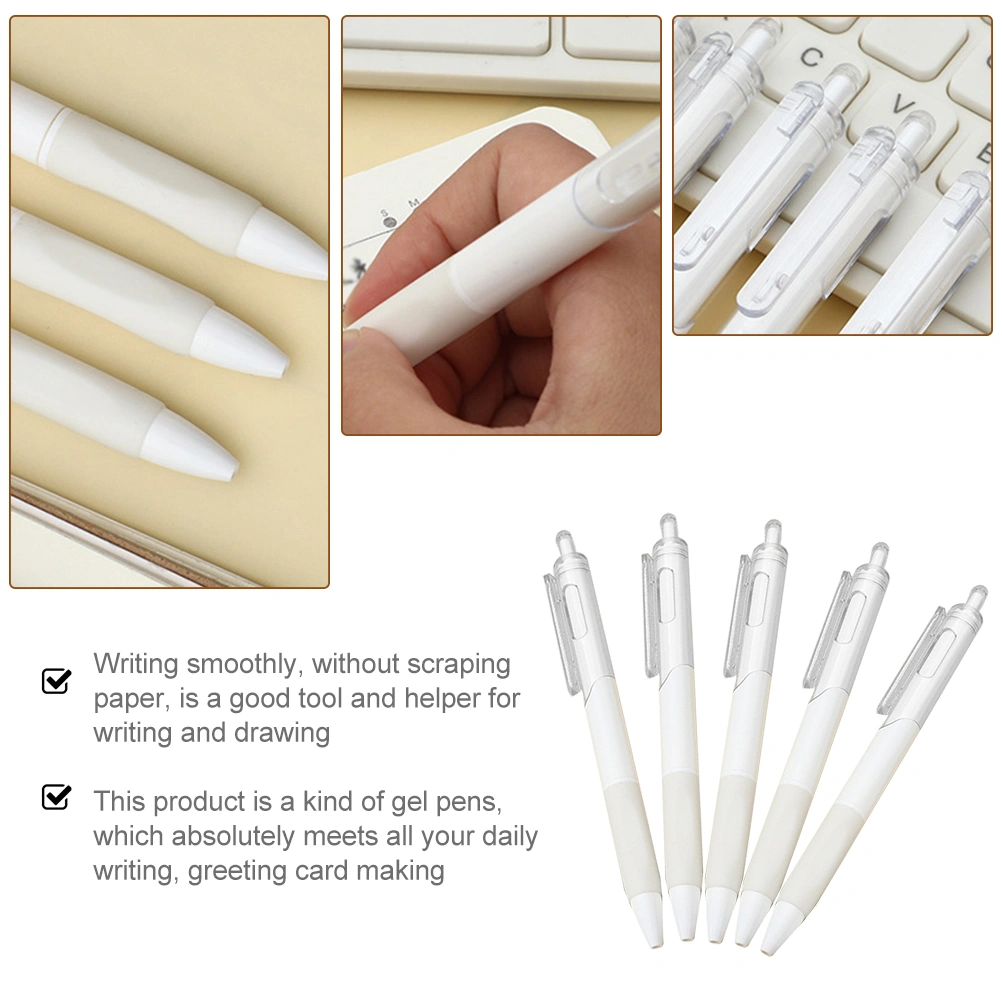 10Pcs Fine Tip Pens Press Type Pens 0.5MM Fine Tip Pens Black Signing Pens