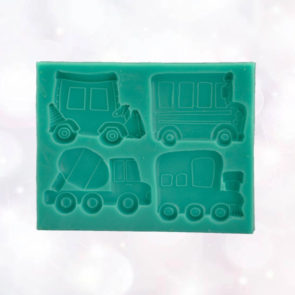 1pc Household Cake Baking Mold Silicone Cake Mold Trucks and Buses Shape Design for Cake (Green)