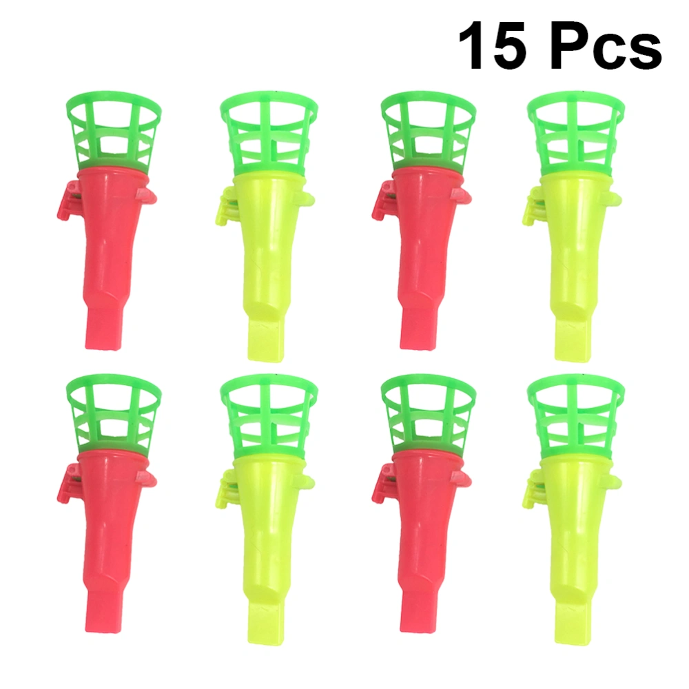 15PCS Kids Shooting Ball Toy Plastic Catapult Ball Launcher Pitcher Shooting Toy Outdoor Shooting Game Toy for Kids Children Playing Random Color Packing Size S