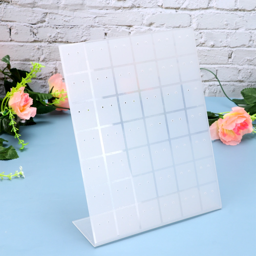 42 Slots Earrings Display Board Earrings Shelf Jewelry Display Stand Eardrop Display Rack Organizer Ear Studs Storage Holder (White)