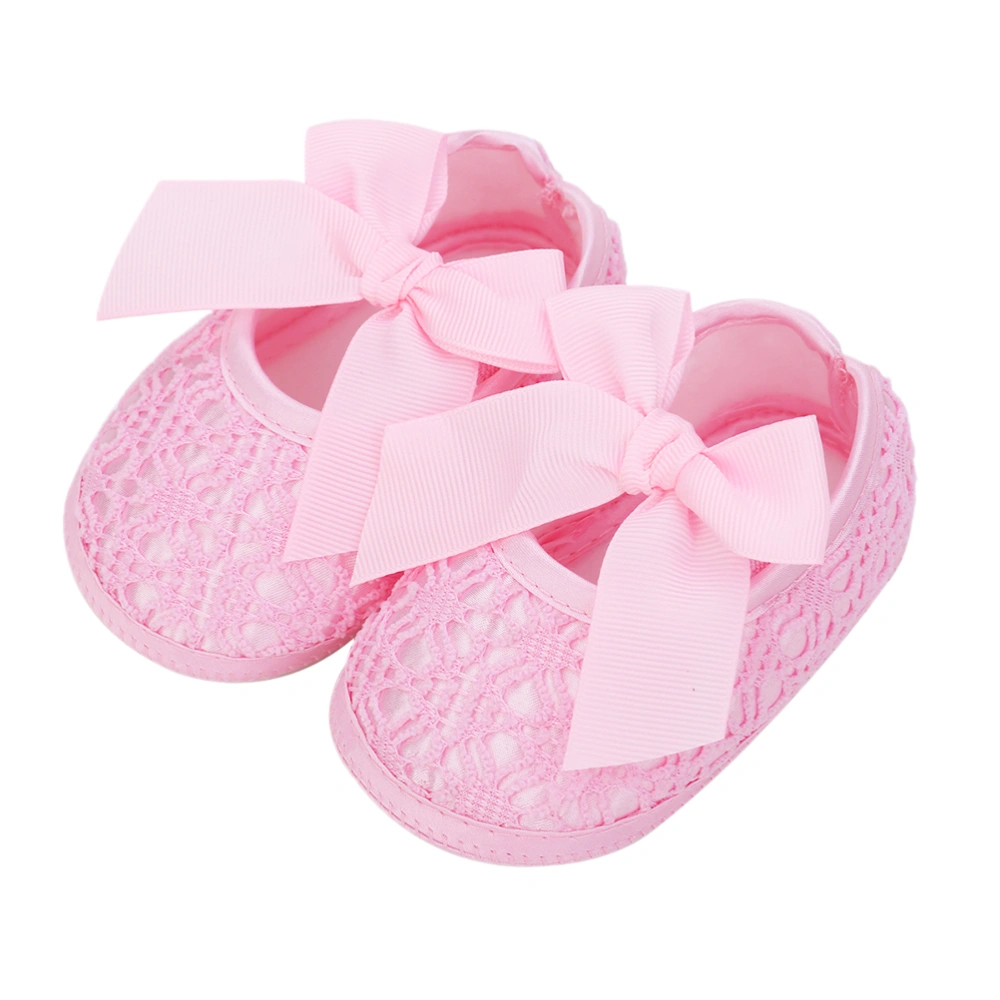 1 Pair of Baby Girl Shoes Lace Bow Shoes for Newborn Shoes for Baby Aged 0-1 Size 12 (Internal Length 11cm) Pink