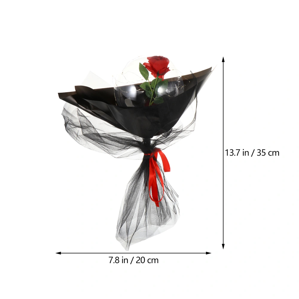 1pc LED Luminous Balloon Rose Bouquet Transparent Rose Ball No Battery