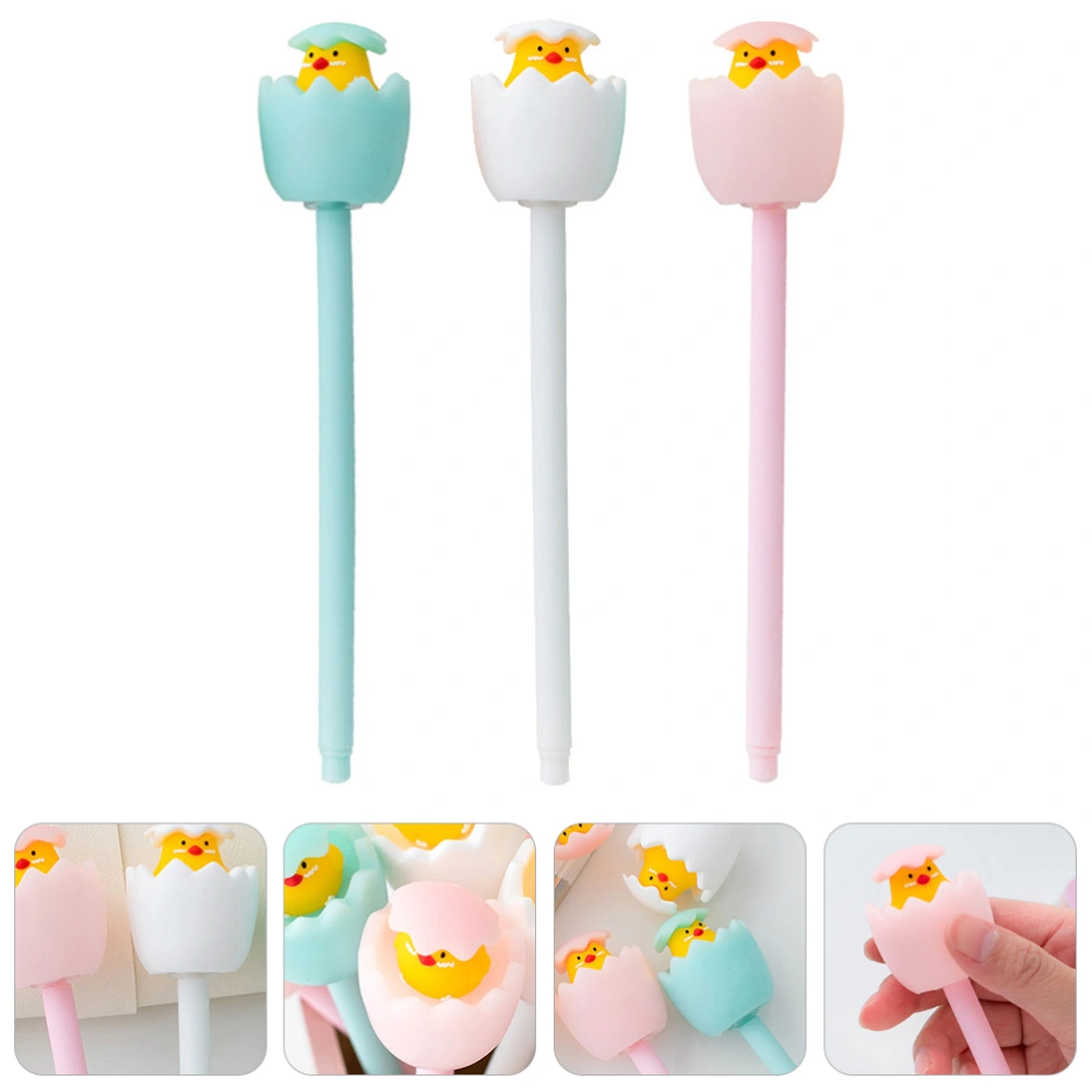 3pcs Cartoon Easter Pen Student Writing Pens Gel Pens Lovely Squeeze Toy