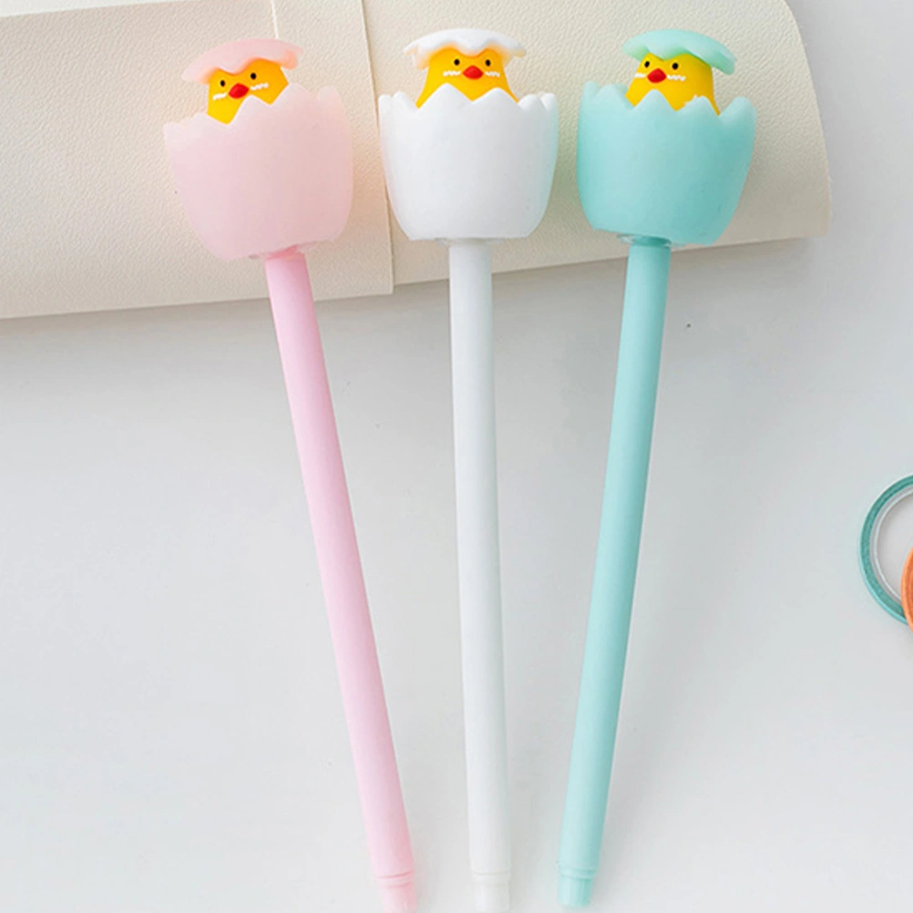 3pcs Cartoon Easter Pen Student Writing Pens Gel Pens Lovely Squeeze Toy