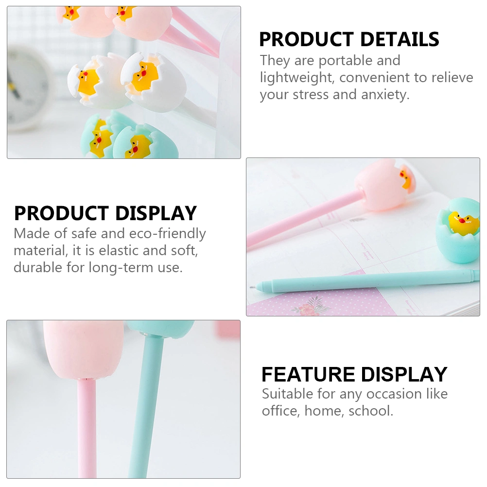 3pcs Cartoon Easter Pen Student Writing Pens Gel Pens Lovely Squeeze Toy