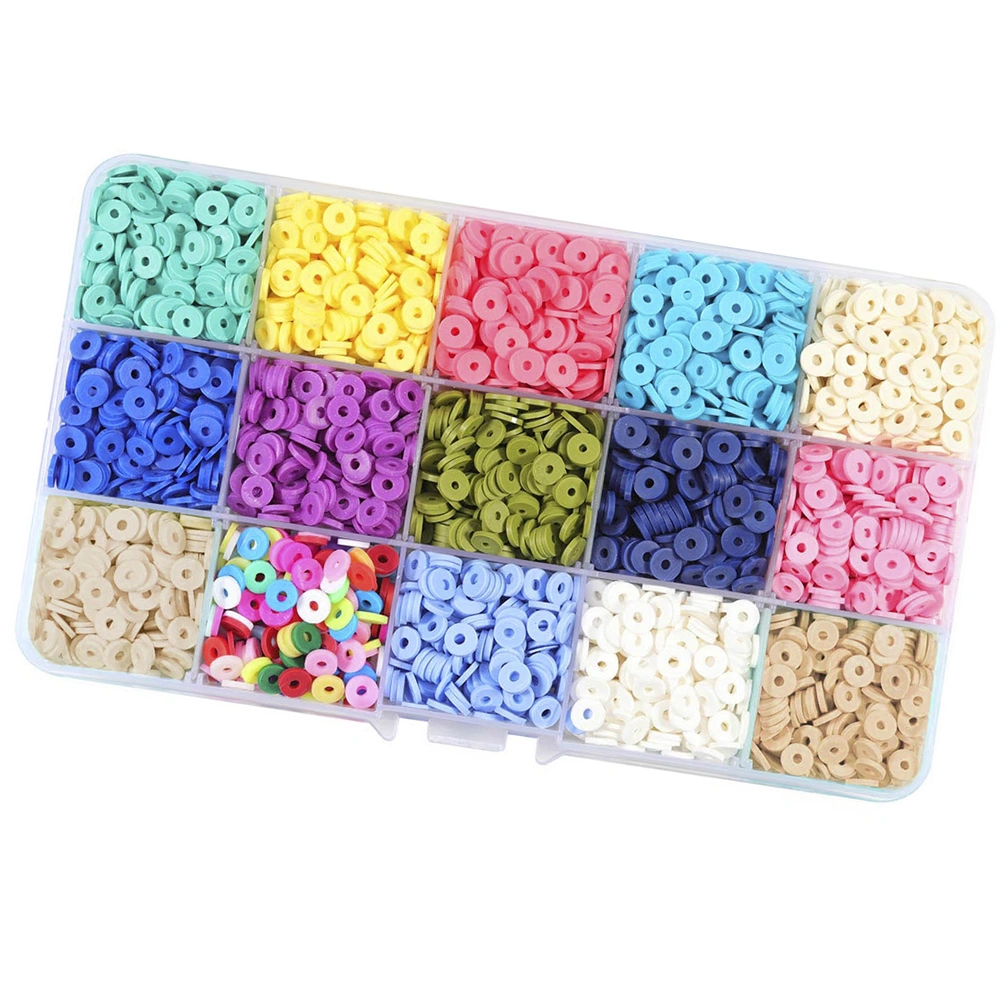 3600pcs DIY Children Bead Toys Colorful Clay Beads Bracelet Beads for Kids