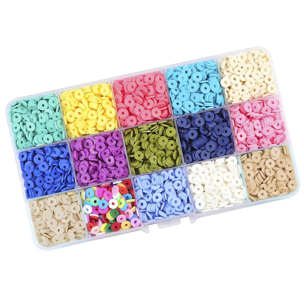 3600pcs DIY Children Bead Toys Colorful Clay Beads Bracelet Beads for Kids
