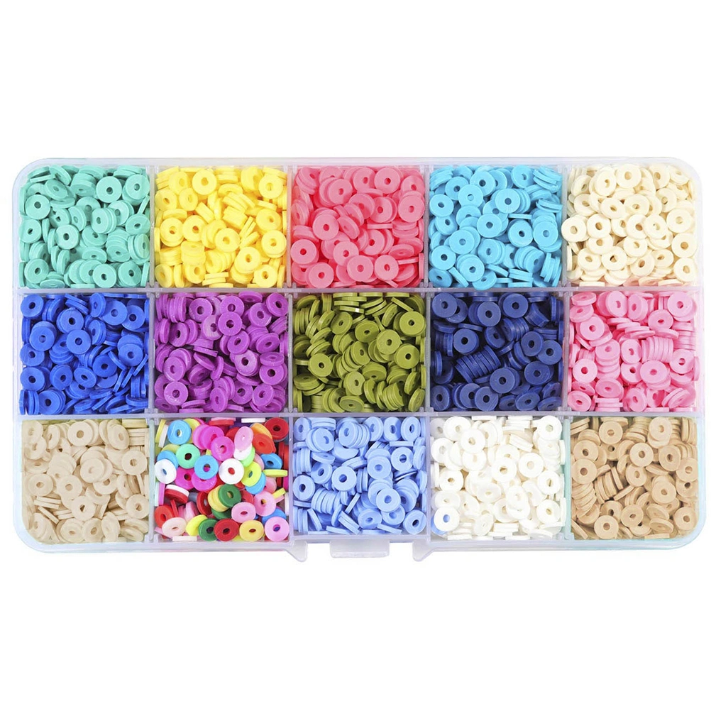 3600pcs DIY Children Bead Toys Colorful Clay Beads Bracelet Beads for Kids