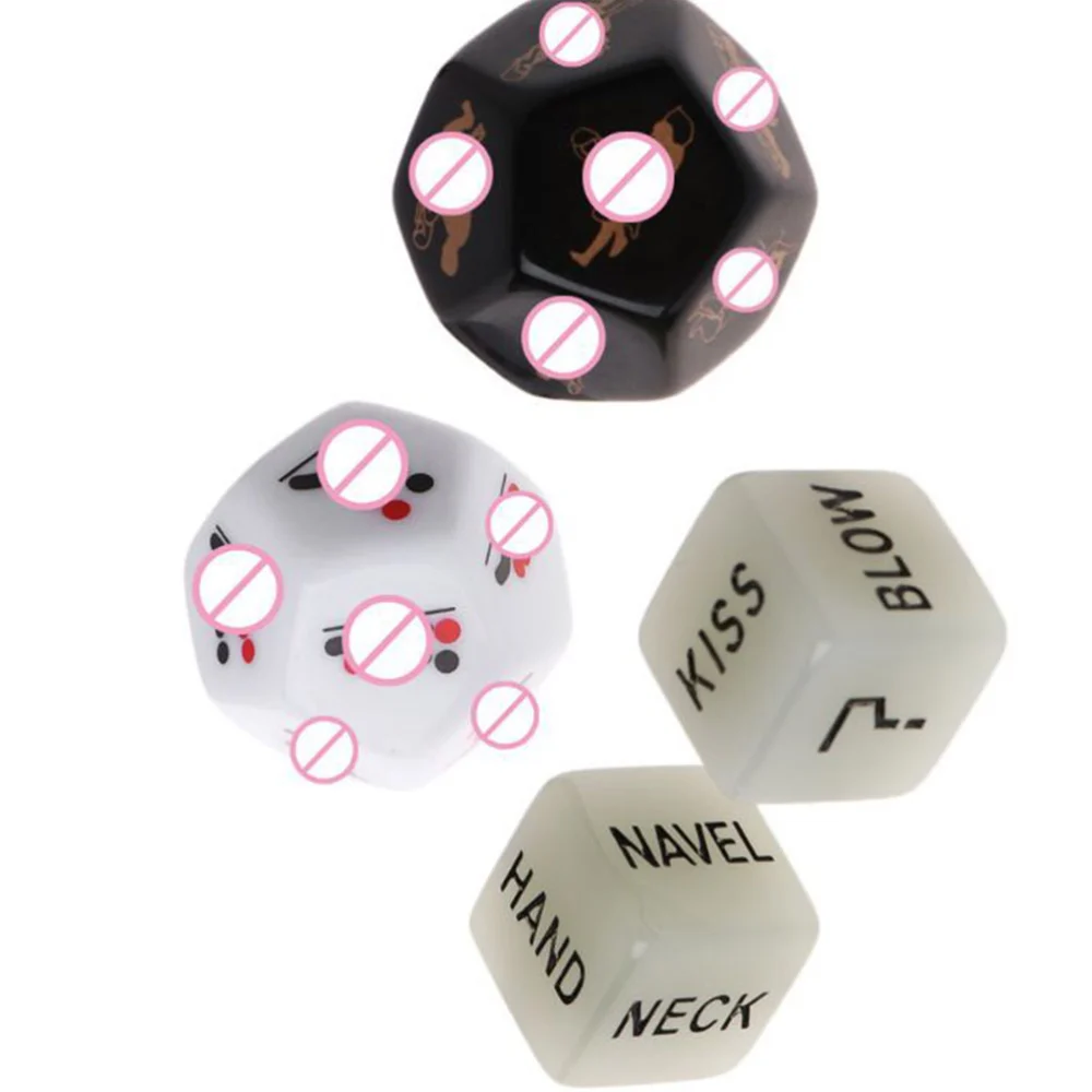 4Pcs Sex Game Dice Set Funny Adult Games Sex Glow In the Dark Dice Erotic Gambling Crap for Lovers Couples