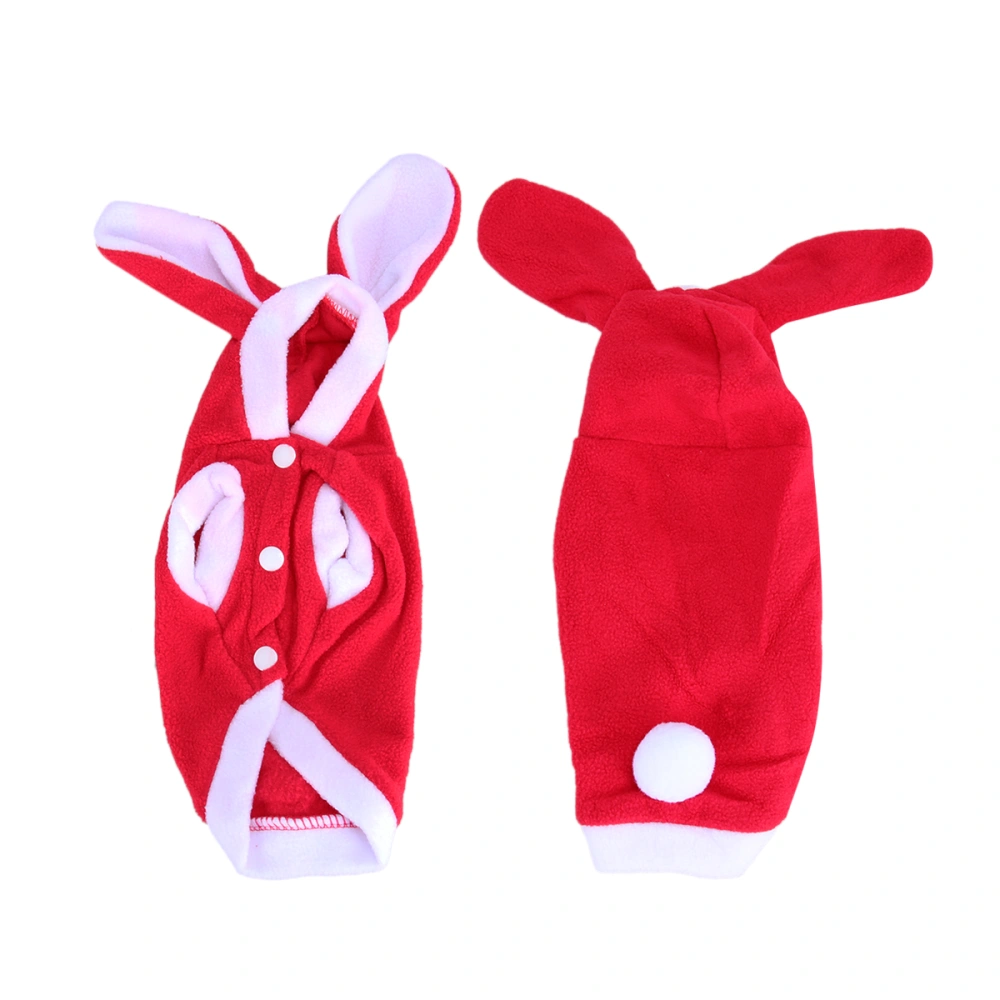 Pet Clothes Supplies Rabbit Design Pet Makeover Cloth Warm Fancy Cosplay Costume Outfit for Dog Pet Size XL Red