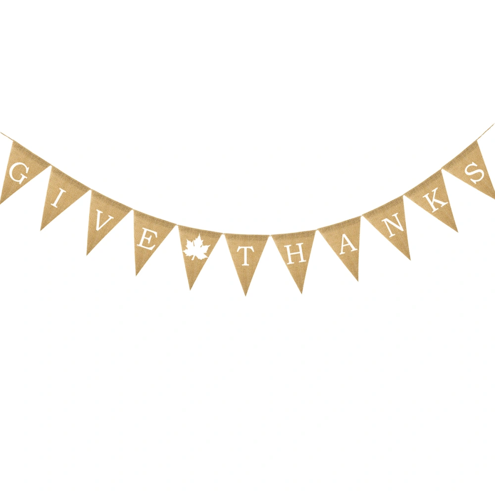 2.8M Letters Burlap Bunting Banners Garland Pennant Flags for Thanksgiving Day Party Home Decoration Wedding Party Decor