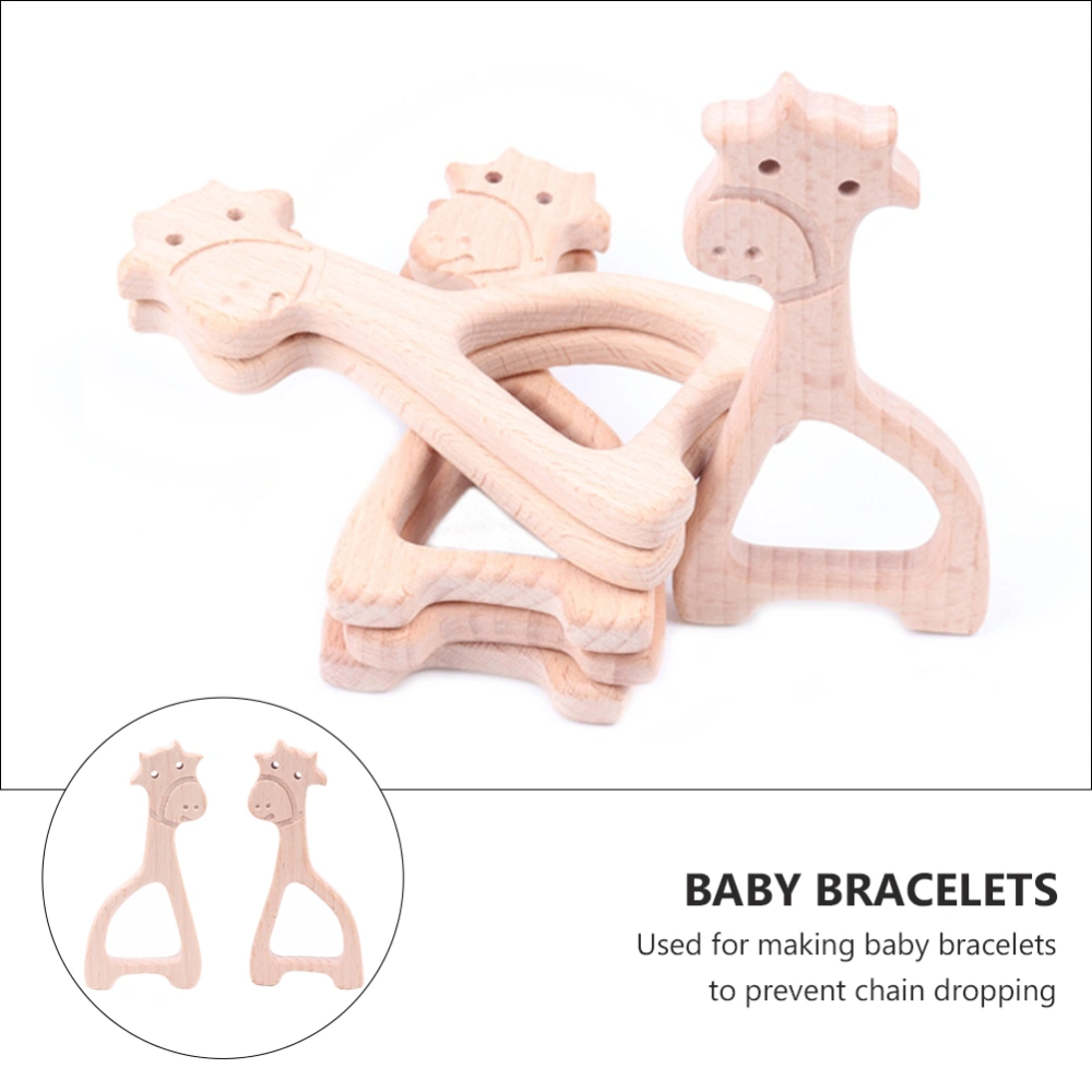 2pcs Baby Teething Toys Wooden Soothing Toys Cartoon Teether Baby Toys