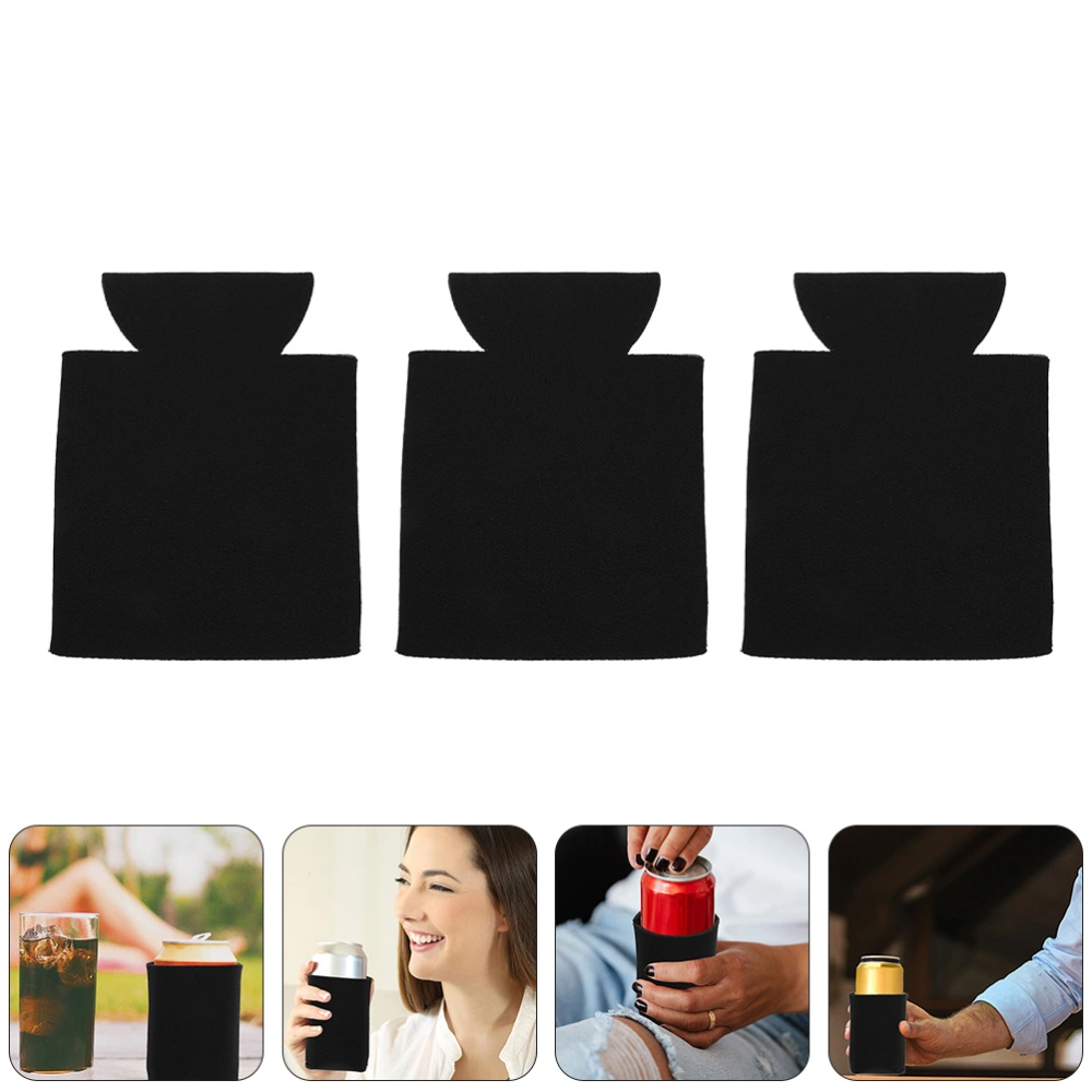 6pcs Portable Ring-pull Can Beer Sleeves Can Cup Protective Covers (Black)