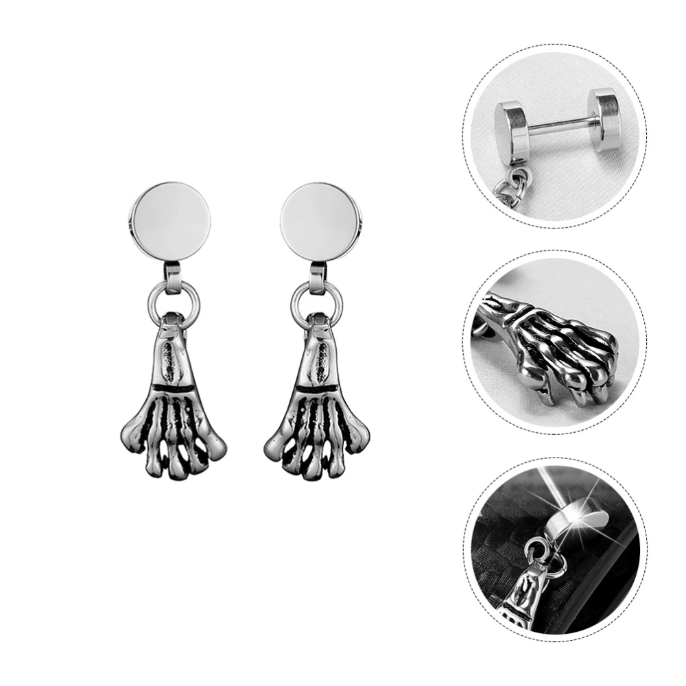 1 Pair Woman's Titanium Steel Earrings Stylish Ear Danglers Cool Ear Drops