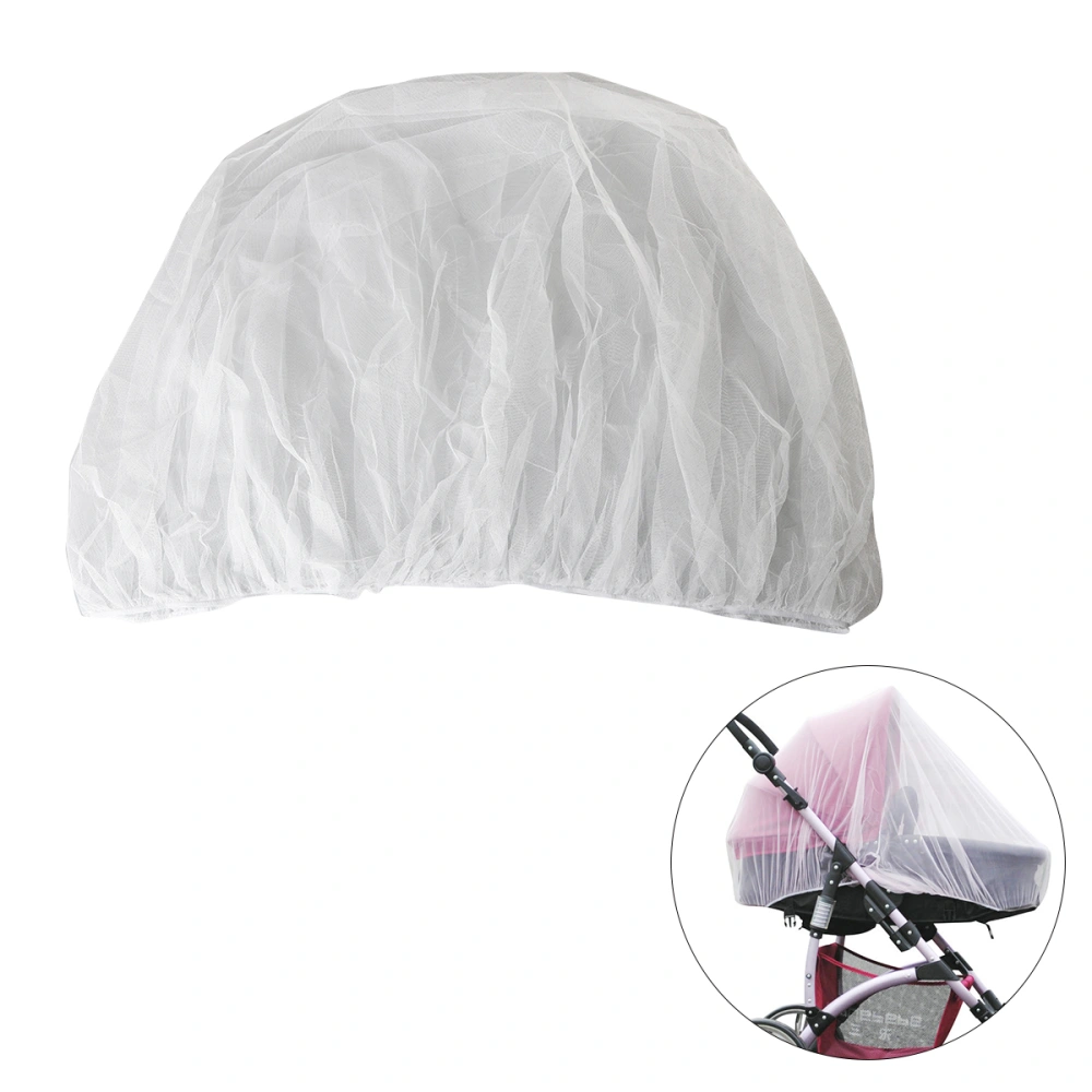 Baby Mosquito Net Mesh Insect Bug Cover for Strollers Carriers Car Seats Cradles (White)