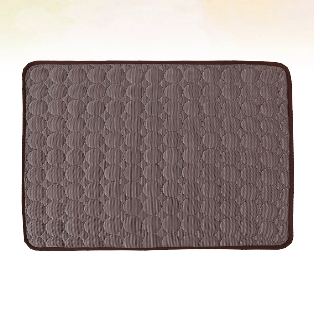 Pet Pad Summer Cooling Mat Dog Bed Mat Pet Dog Accessories Supplies for Home Shop (Coffee, Size S)