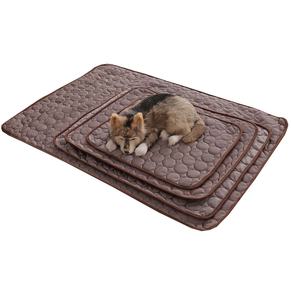 Pet Pad Summer Cooling Mat Dog Bed Mat Pet Dog Accessories Supplies for Home Shop (Coffee, Size S)