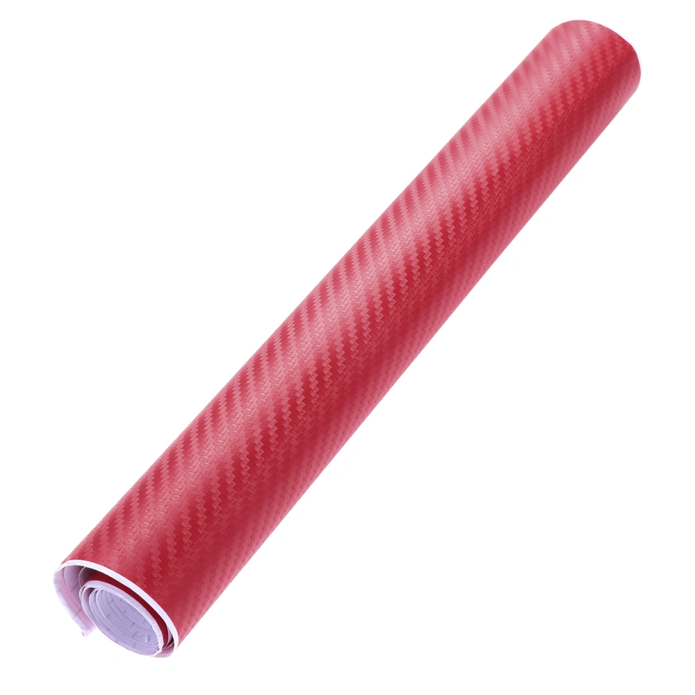 3D Carbon Fiber Wrap Roll DIY Sticker for Car Auto Vehicle Decor 10 x 127CM (Red)