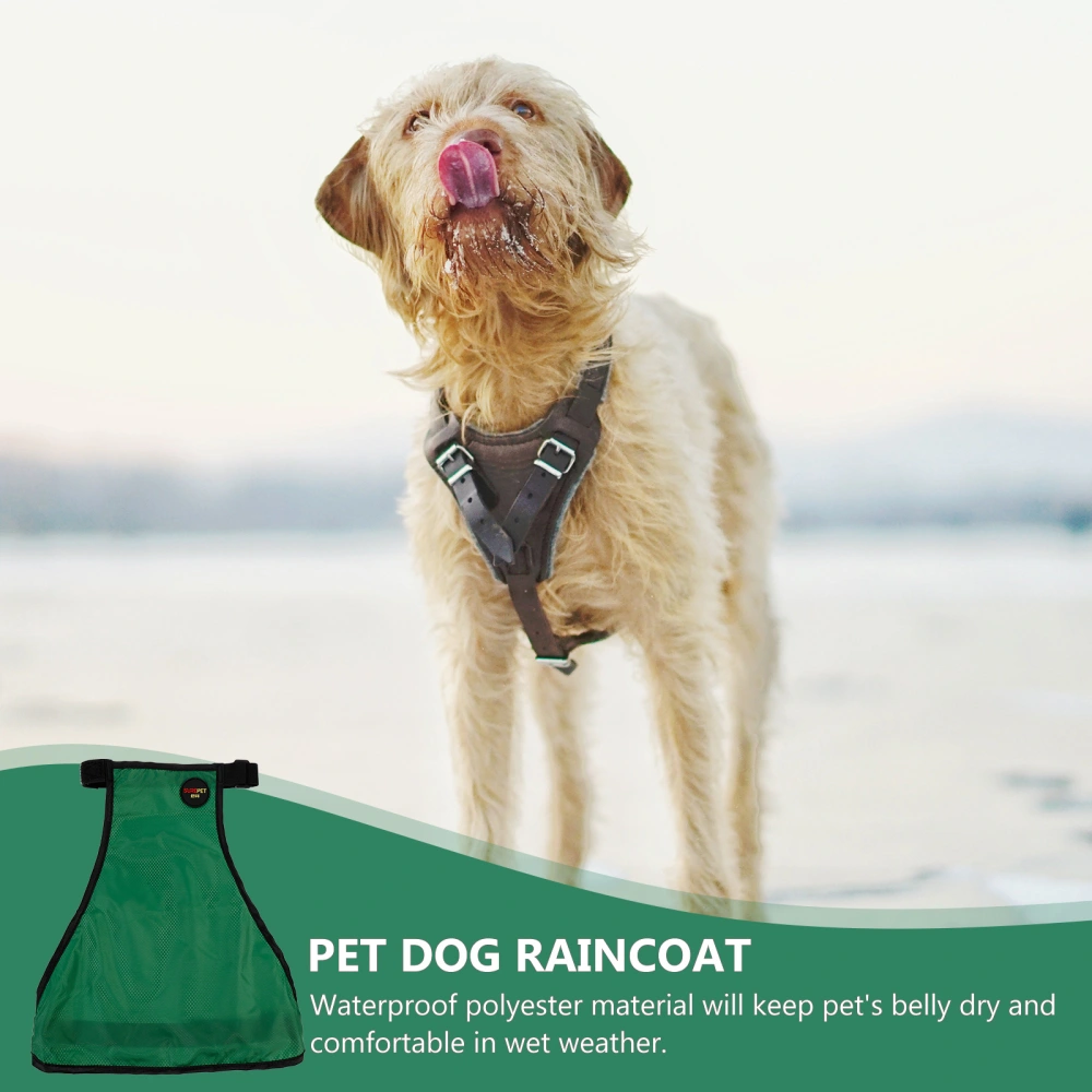 Pet Waterproof Clothes Adjustable Raincoat Lightweight Rain Belly Cover for Dogs and Puppies (Green, Size S)