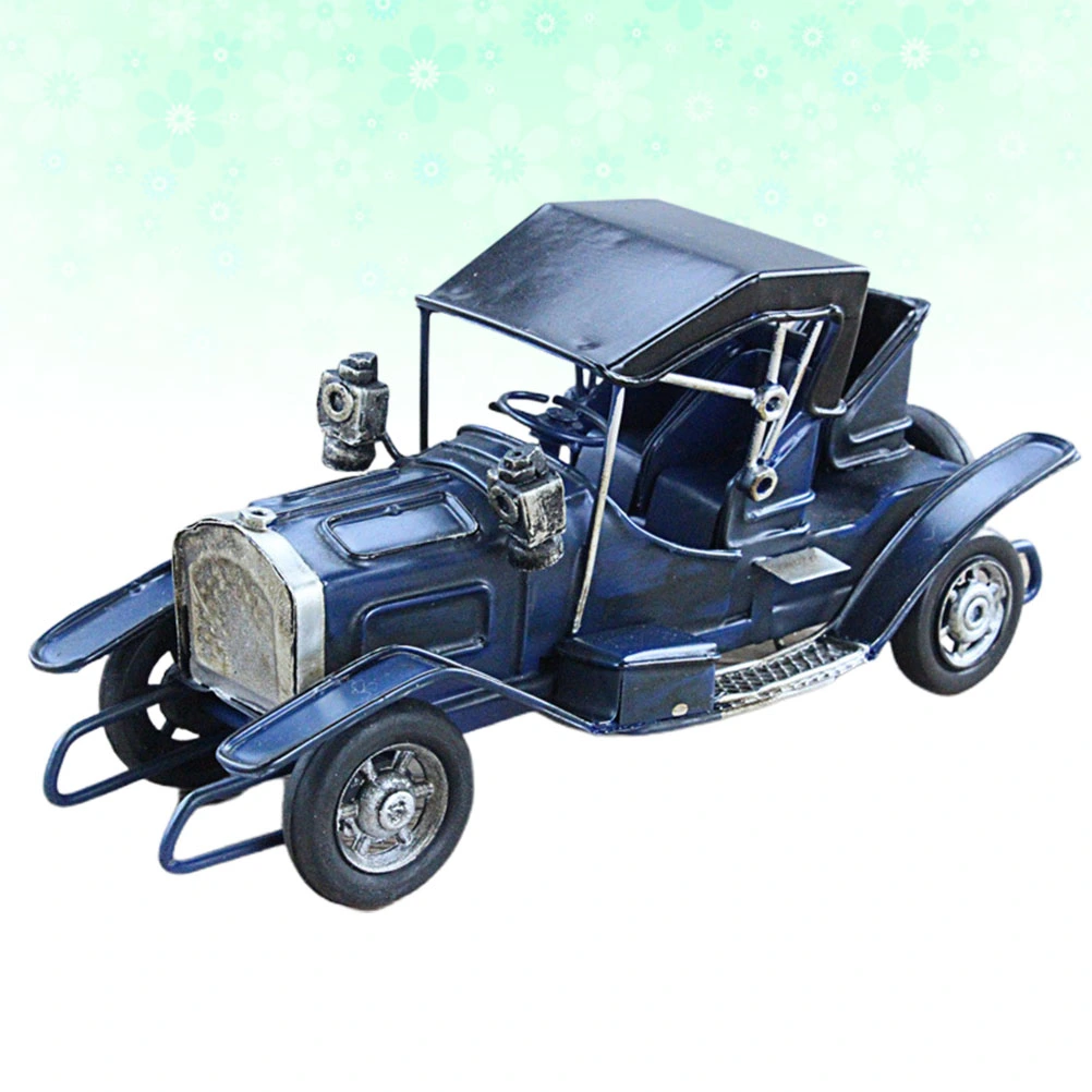 European Iron Plate Car Crafts Delicate Classic Auto Model Desktop Truck Decoration (Blue)