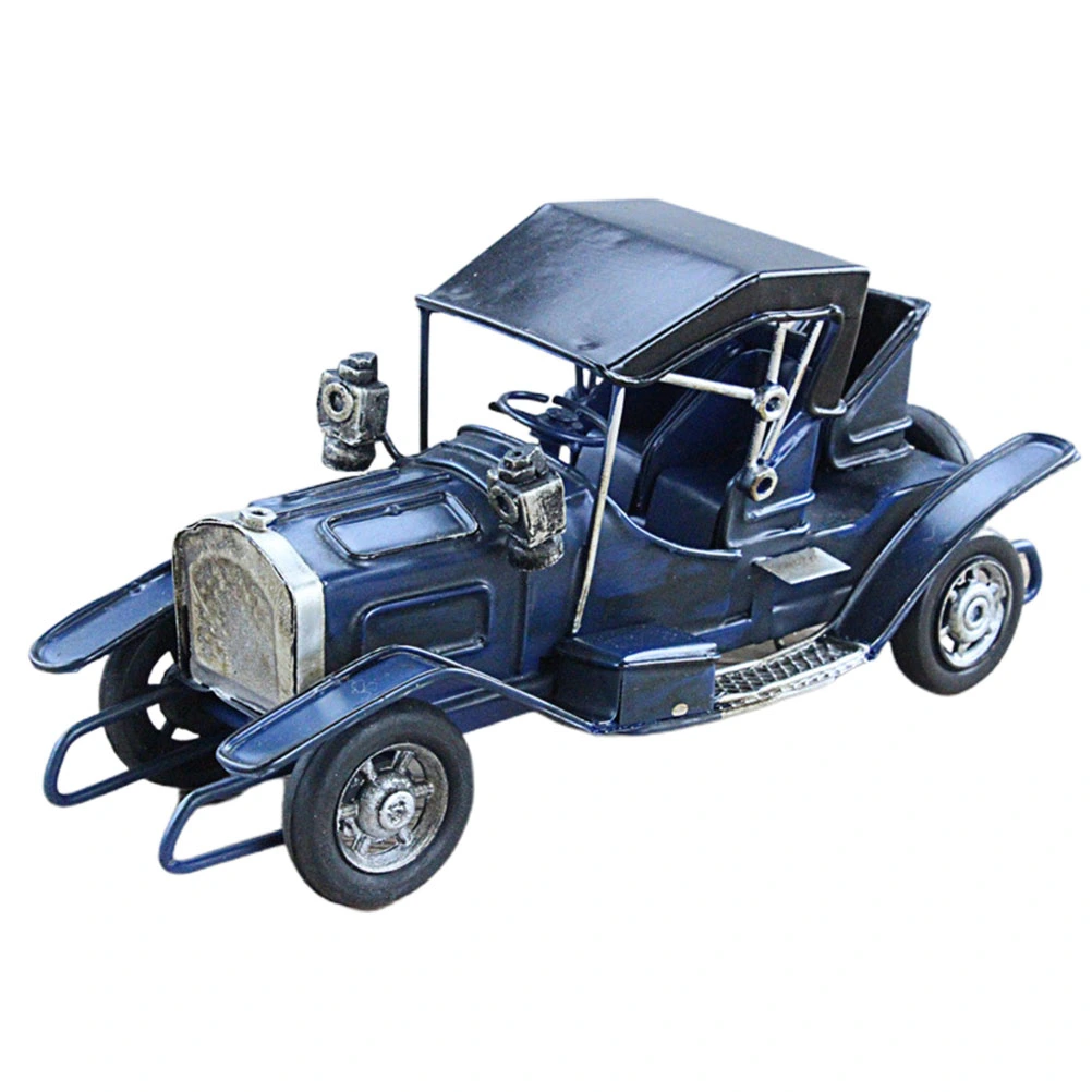 European Iron Plate Car Crafts Delicate Classic Auto Model Desktop Truck Decoration (Blue)