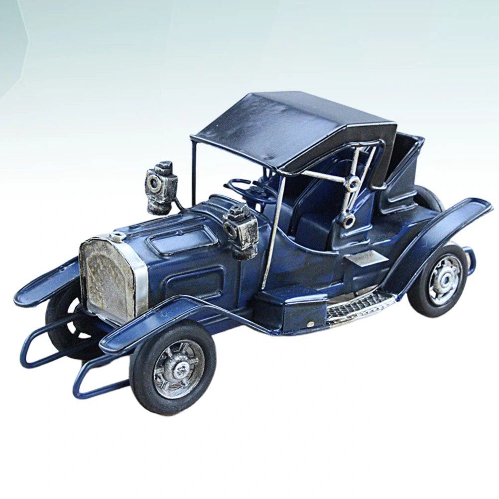 European Iron Plate Car Crafts Delicate Classic Auto Model Desktop Truck Decoration (Blue)