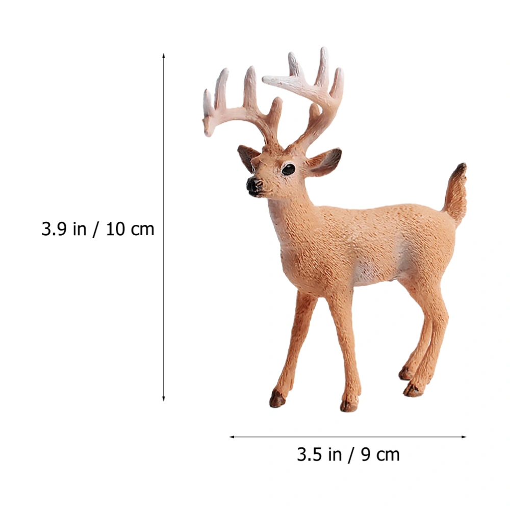 1 Pc Simulation Elk Desktop Decor Christmas Gift Adorable Cake Topper (Brown)