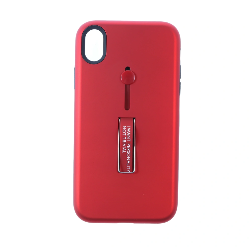 Phone Case Ring Bracket TPU and PC Drop-proof Scratch-resistant Protective Phone Shell for iPhone XR (Red)