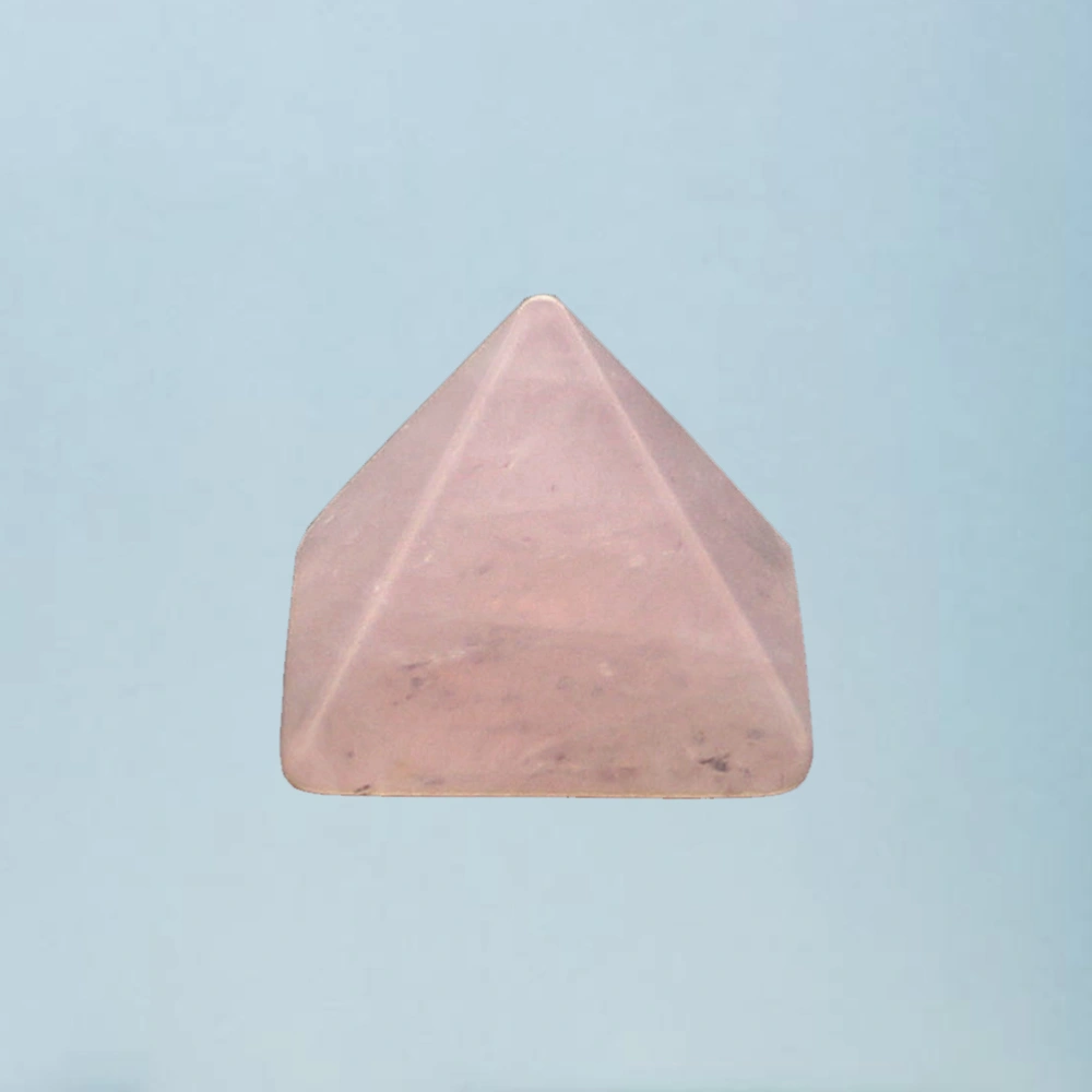 1Pc 25x25MM Natural Crystal Gemstone Pyramid Shaped Energy Stone Adornment Home Garden Craft Decoration (Pink)