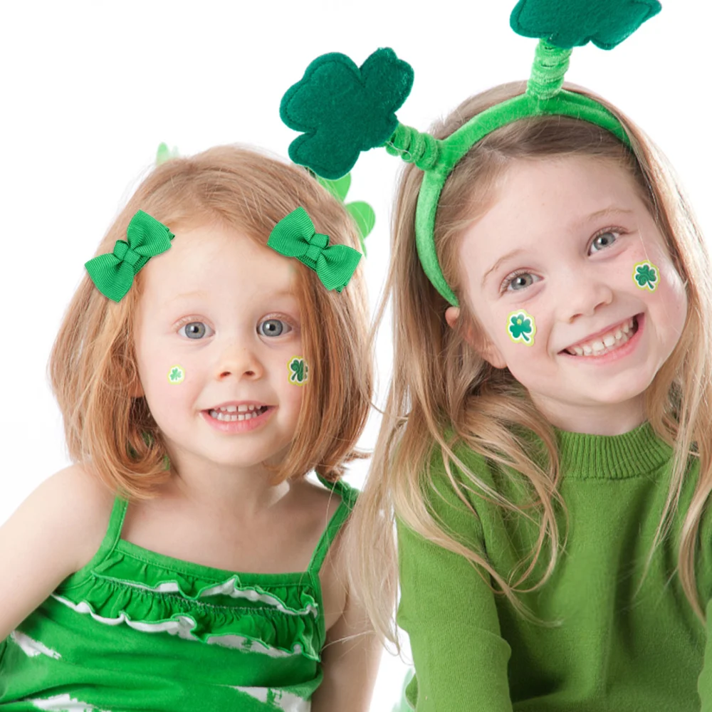 1 Pair of St. Patrick's Day Hair Clip Hair Bows Clip Decorative Hair Clamp